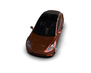 Modern araba beyaz arka planda izole edilmiş. 3d oluşturma