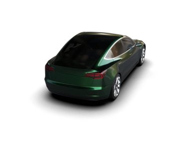 Modern araba beyaz arka planda izole edilmiş. 3d oluşturma