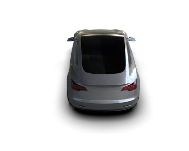 Modern araba beyaz arka planda izole edilmiş. 3d oluşturma