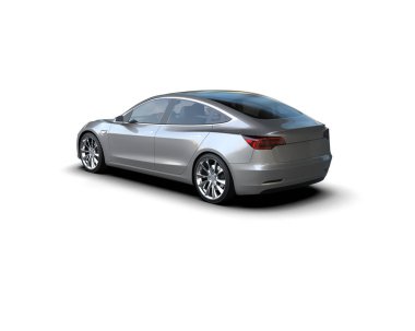 Modern araba beyaz arka planda izole edilmiş. 3d oluşturma