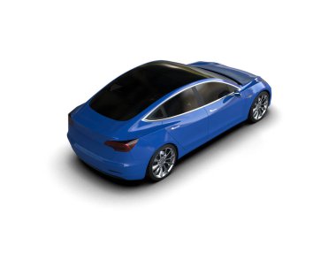 Modern araba beyaz arka planda izole edilmiş. 3d oluşturma