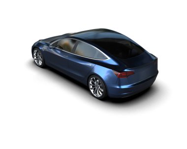 Modern araba beyaz arka planda izole edilmiş. 3d oluşturma