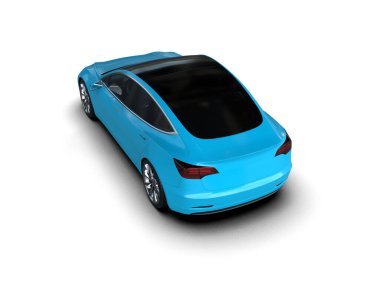 Modern araba beyaz arka planda izole edilmiş. 3d oluşturma