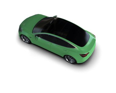 Modern araba beyaz arka planda izole edilmiş. 3d oluşturma