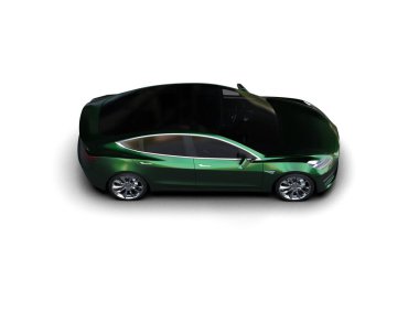 Modern araba beyaz arka planda izole edilmiş. 3d oluşturma