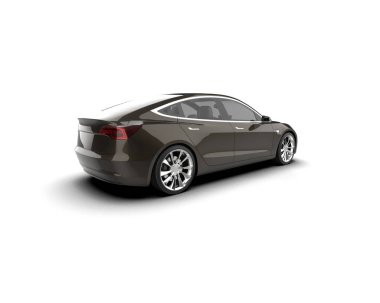 Modern araba beyaz arka planda izole edilmiş. 3d oluşturma