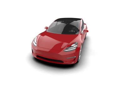 Modern araba beyaz arka planda izole edilmiş. 3d oluşturma