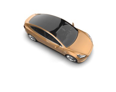 Modern araba beyaz arka planda izole edilmiş. 3d oluşturma