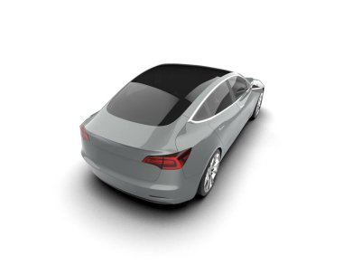 Modern araba beyaz arka planda izole edilmiş. 3d oluşturma