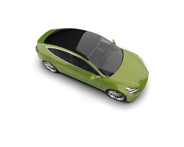 Modern araba beyaz arka planda izole edilmiş. 3d oluşturma