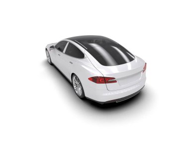 Modern araba beyaz arka planda izole edilmiş. 3d illüstrasyon