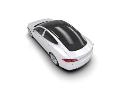 Modern araba beyaz arka planda izole edilmiş. 3d illüstrasyon