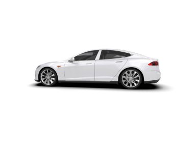 Modern araba beyaz arka planda izole edilmiş. 3d illüstrasyon