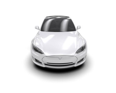 Modern araba beyaz arka planda izole edilmiş. 3d illüstrasyon