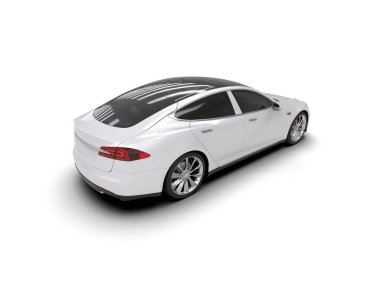 Modern araba beyaz arka planda izole edilmiş. 3d illüstrasyon