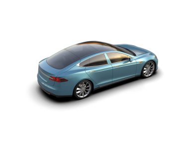 Modern araba beyaz arka planda izole edilmiş. 3d illüstrasyon