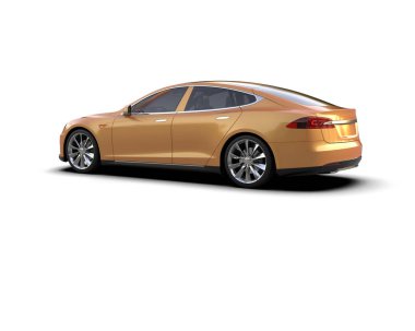 Modern araba beyaz arka planda izole edilmiş. 3d illüstrasyon