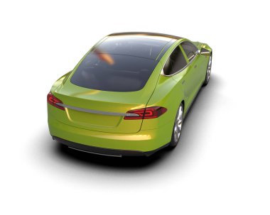 Modern araba beyaz arka planda izole edilmiş. 3d illüstrasyon