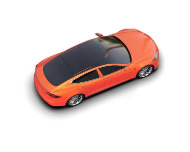 Modern araba beyaz arka planda izole edilmiş. 3d illüstrasyon