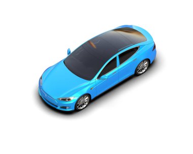 Modern araba beyaz arka planda izole edilmiş. 3d illüstrasyon