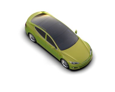 Modern araba beyaz arka planda izole edilmiş. 3d illüstrasyon