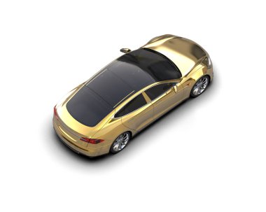 Modern araba beyaz arka planda izole edilmiş. 3d illüstrasyon