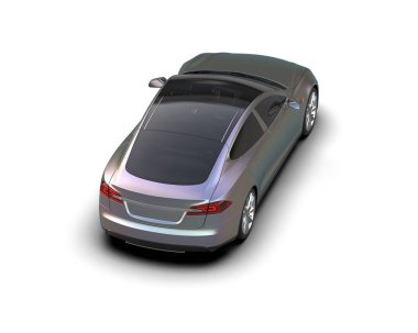 Modern araba beyaz arka planda izole edilmiş. 3d illüstrasyon