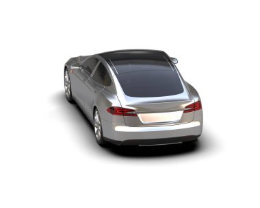 Modern araba beyaz arka planda izole edilmiş. 3d illüstrasyon