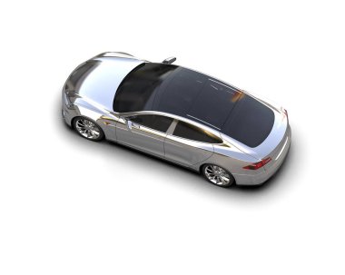 Modern araba beyaz arka planda izole edilmiş. 3d illüstrasyon