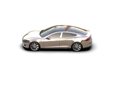 Modern araba beyaz arka planda izole edilmiş. 3d illüstrasyon