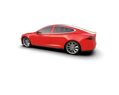 Modern araba beyaz arka planda izole edilmiş. 3d illüstrasyon