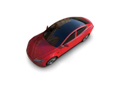 Modern araba beyaz arka planda izole edilmiş. 3d illüstrasyon