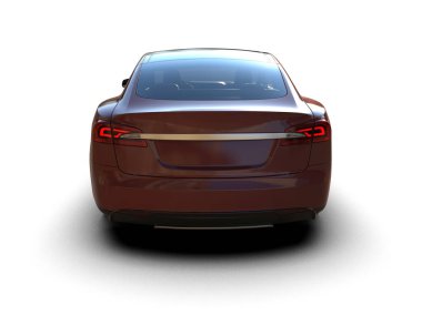 Modern araba beyaz arka planda izole edilmiş. 3d illüstrasyon