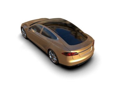 Modern araba beyaz arka planda izole edilmiş. 3d illüstrasyon