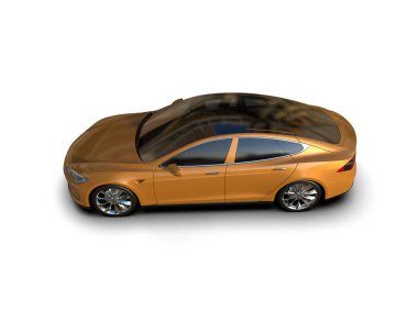 Modern araba beyaz arka planda izole edilmiş. 3d illüstrasyon