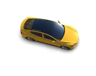 Modern araba beyaz arka planda izole edilmiş. 3d illüstrasyon