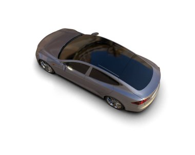 Modern araba beyaz arka planda izole edilmiş. 3d illüstrasyon