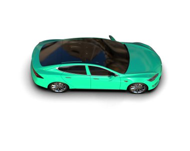 Modern araba beyaz arka planda izole edilmiş. 3d illüstrasyon