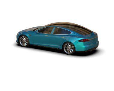 Modern araba beyaz arka planda izole edilmiş. 3d illüstrasyon