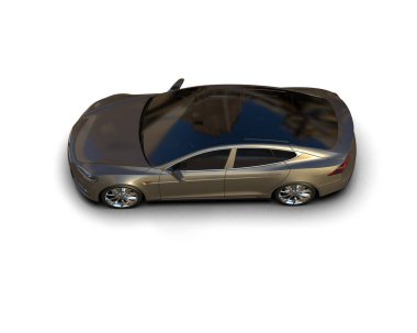 Modern araba beyaz arka planda izole edilmiş. 3d illüstrasyon