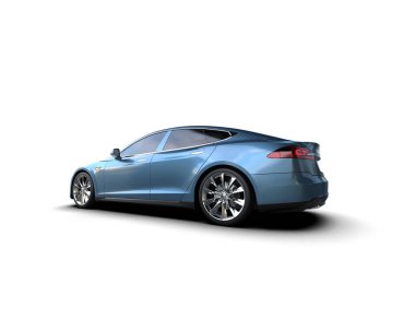 Modern araba arka planda izole edilmiş. 3d görüntüleme - illüstrasyon