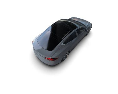 Modern araba beyaz arka planda izole edilmiş. 3d illüstrasyon