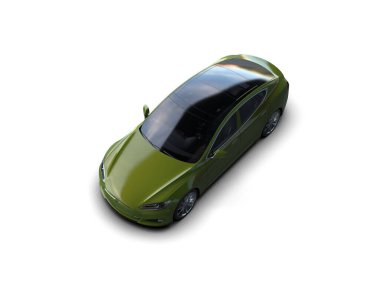 Modern araba beyaz arka planda izole edilmiş. 3d illüstrasyon