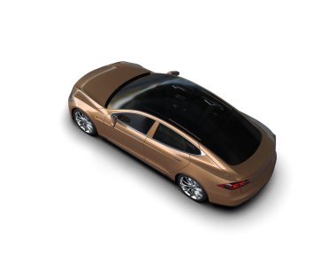 Modern araba beyaz arka planda izole edilmiş. 3d illüstrasyon