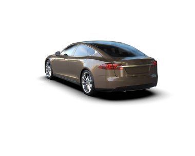 Modern araba beyaz arka planda izole edilmiş. 3d illüstrasyon