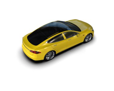 Modern araba beyaz arka planda izole edilmiş. 3d illüstrasyon