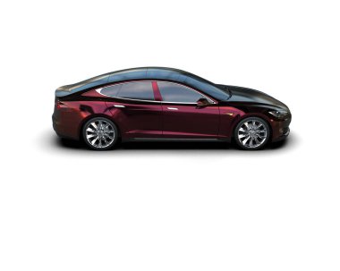 Modern araba beyaz arka planda izole edilmiş. 3d illüstrasyon