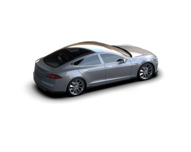 Modern araba beyaz arka planda izole edilmiş. 3d illüstrasyon