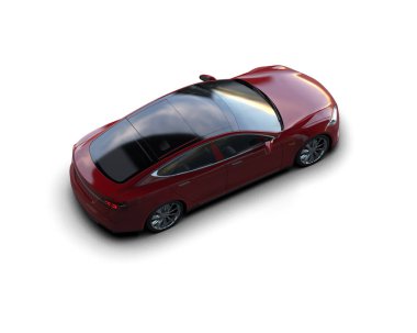 Modern araba beyaz arka planda izole edilmiş. 3d illüstrasyon