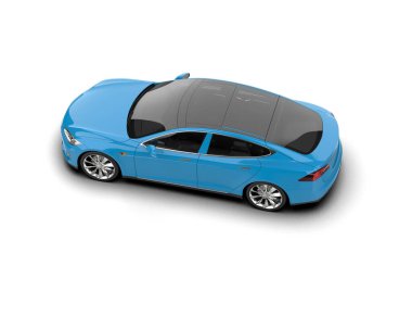 Modern araba beyaz arka planda izole edilmiş. 3d illüstrasyon